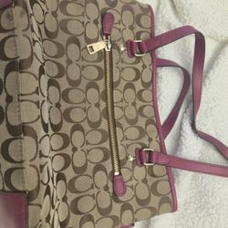 PINK AN BIEGE COACH PURSE
