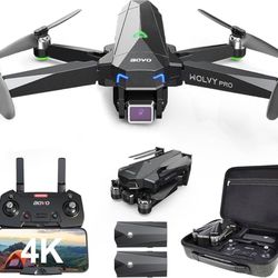 4K UHD, 60 Minutes Flight Time Quadcopter with Brushless Motor, GPS Return Home, Follow Me Drones for Pro Includes 1 Extra Battery
