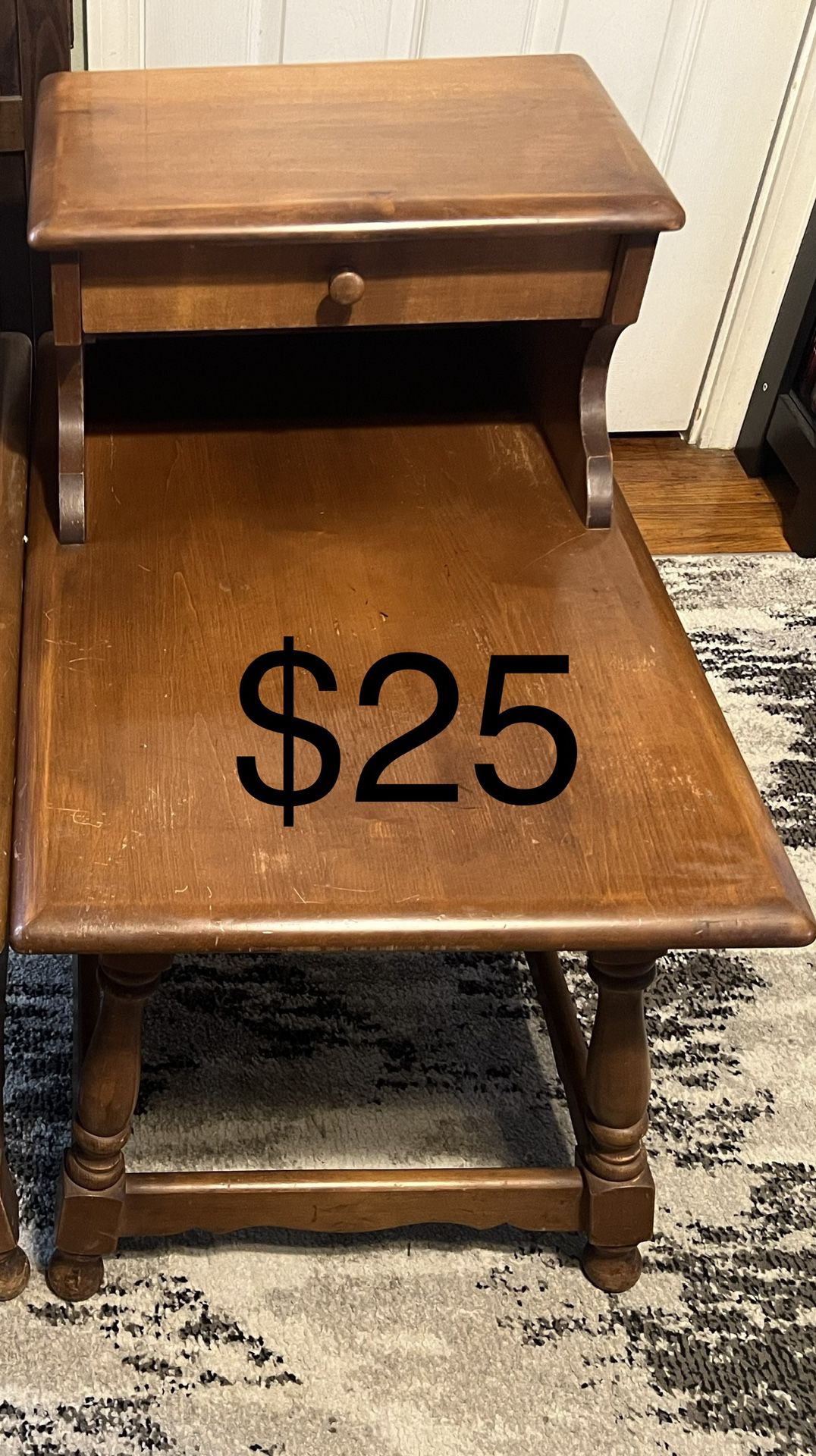 Two Step Mid Century Side Table 