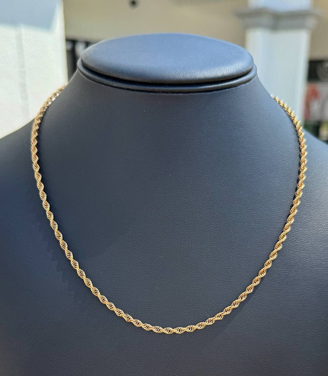 Jewelry 14k yellow gold Rope necklace chain 18" 2.70mm width