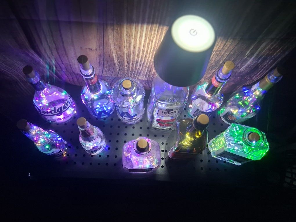 Glass Bottles Made Into Lights, All Sorts.