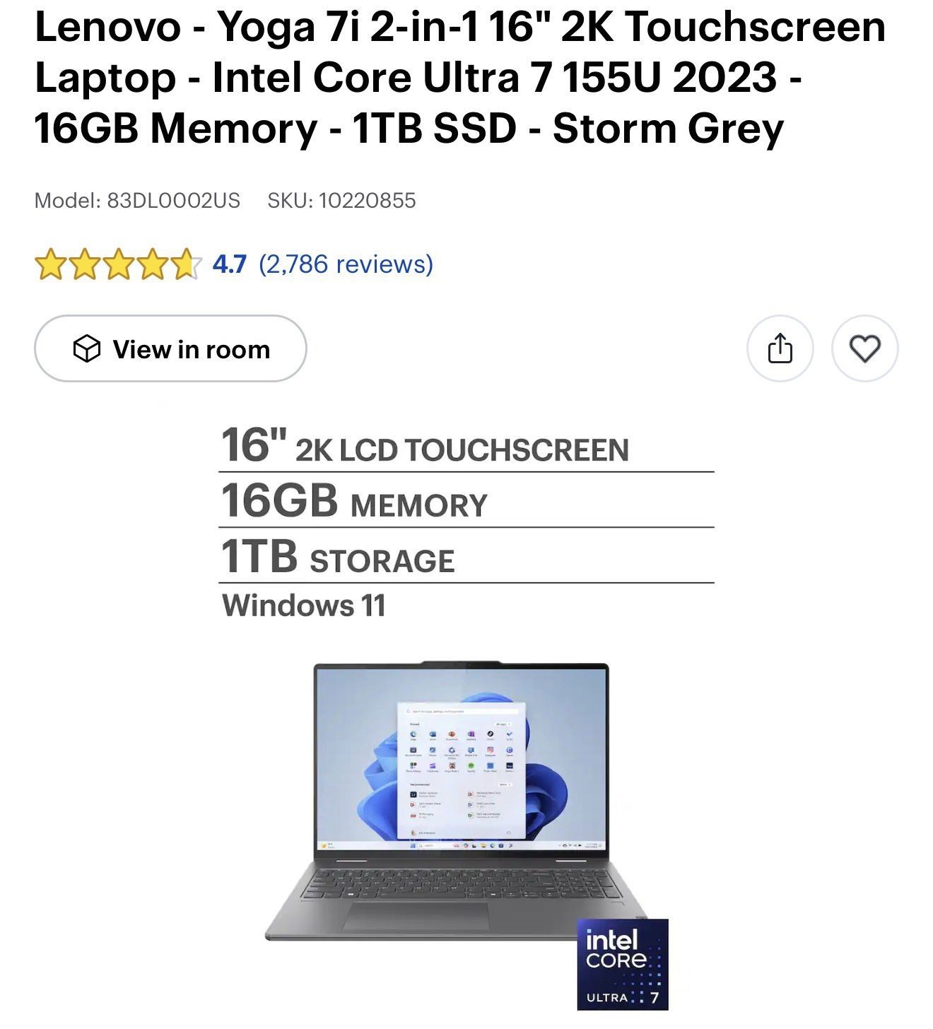 Lenovo- Yoga 7i 2-in-1 16”