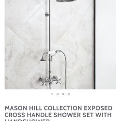 Chrome Exposed Cross Handle Shower Set