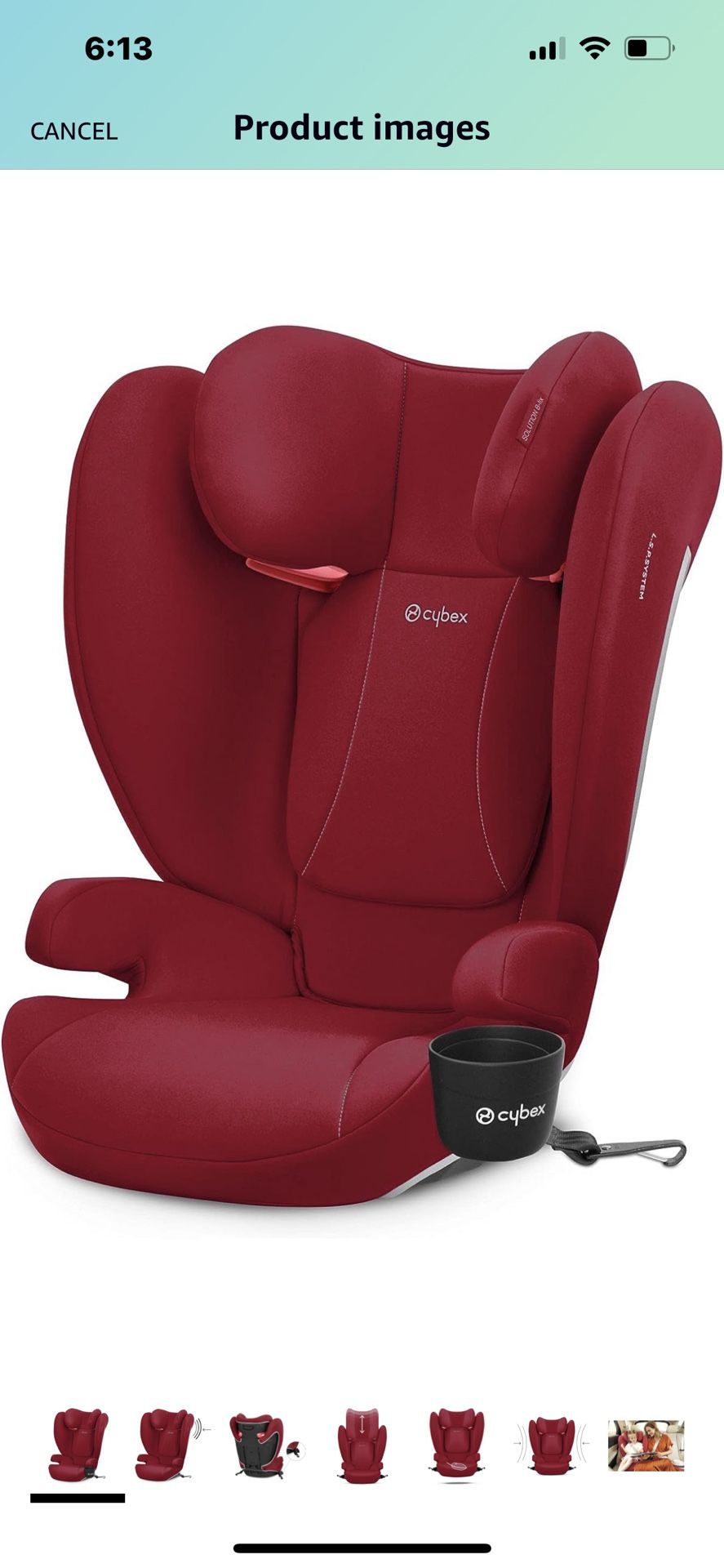 CYBEX Solution B-Fix High Back Booster Seat, Lightweight Booster Seat, Secure Latch Installation-Black