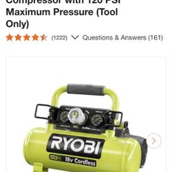 Ryobi Battery Air Compressor