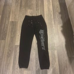 Black Spider Sweatpants with Studded Detail