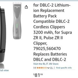 Battery DBLC-2 Lithium-ion RPack DBLC-2 Cordless Clippers 3200 mAh BRAND NEW