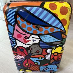 Romero Britto Large Colorful Suitcase