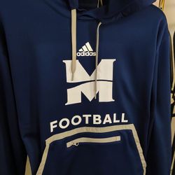 Adidas Men’s 2XL Navy Football Hoodie Pullover Zip Pocket