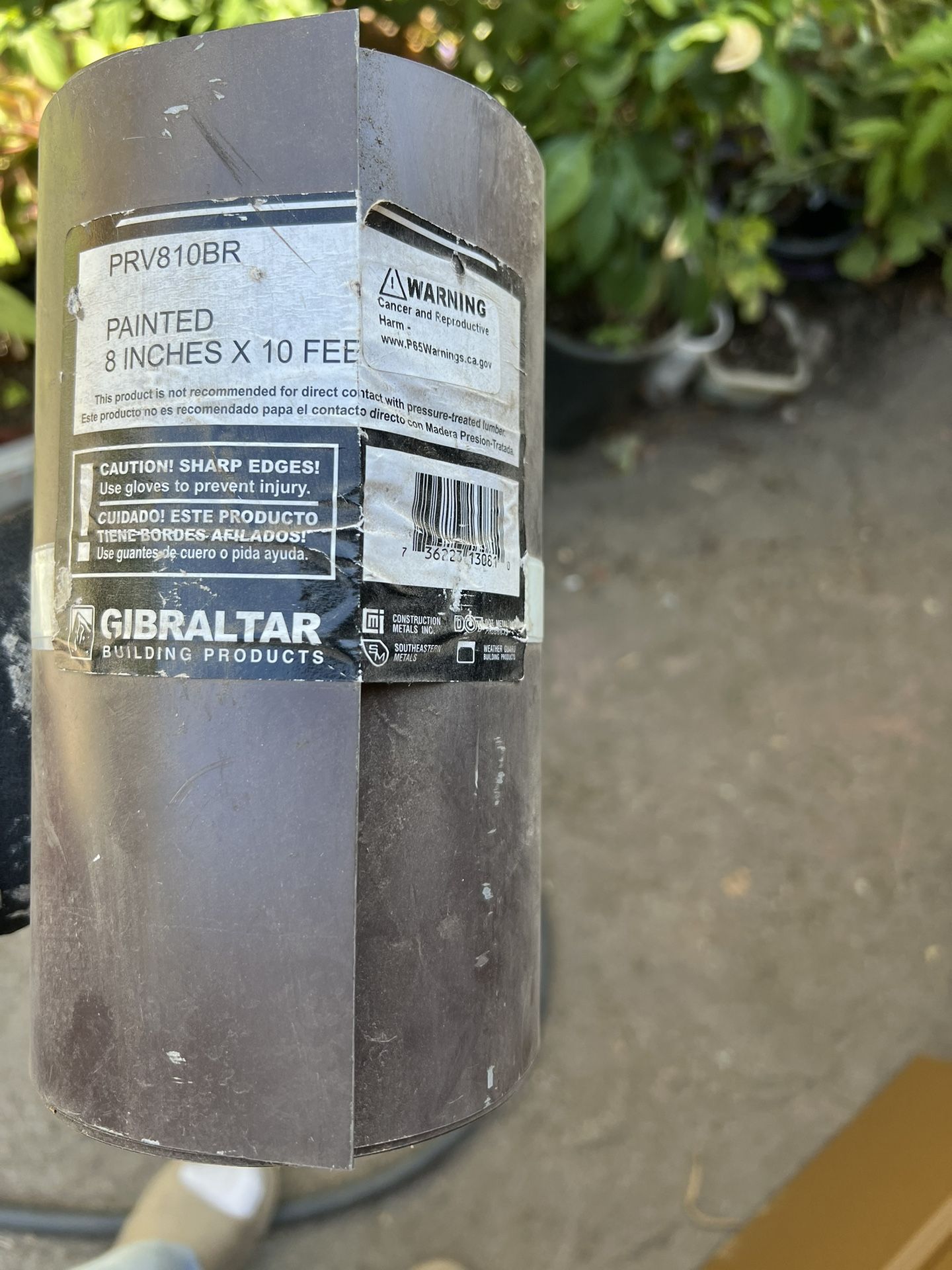 Gibraltar Building Products 8 in. x 10 ft. Brown/White Galvanized Steel Roll Valley Flashing