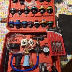 32pcs Universal Cooling System Test And Fill Kit - Radiator Pressure Tester, Vacuum Purger And Coolant Refiller +Precision Hooks Puller Remover Hook A