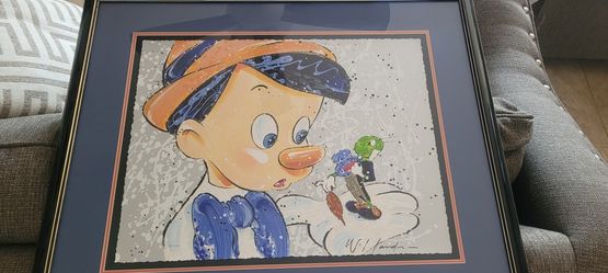Disney Art Pinocchio Pro Framed Great Looking Piece 