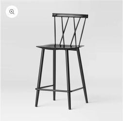 Set of 4 Becket Metal X Back Counter Height Barstool Black -Threshold