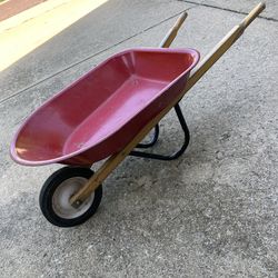 Wheelbarrow Kids Toy Metal Vintage Red Garden Outside Fun!