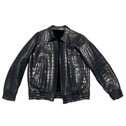 Raschini Alligator Skin Jacket with Mink Fur and Silk inside, Made in Italy