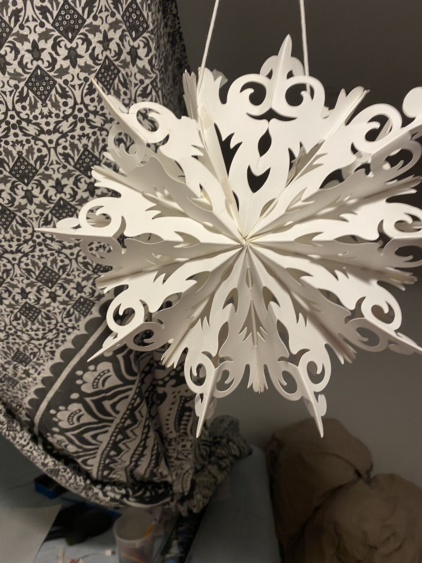 12 And 24”Inch Papersnowflake Brand New Package Is Five Dollars. 24 inch paper snowflake ornament $10.