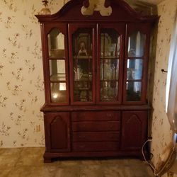 Two Piece Antique China Cabinet.