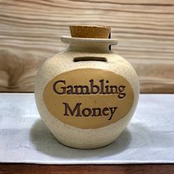 Gambling Money l Ceramic Bank l Cork Top