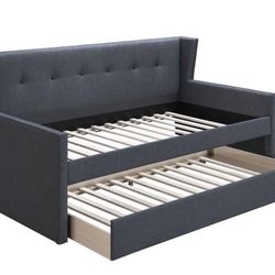 Brand New In Box Day Bed W/ Slats + Trundle  And 2 Mattresses. Pick Up  In Long Beach