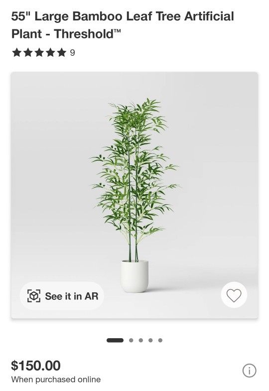 55" Large Bamboo Leaf Tree Artificial Plant - Threshold