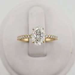 14k gold 1.14ct oval igi certified lab diamond ring