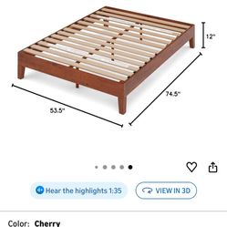 Full size wooden bed frame