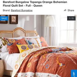 Floral Quilt Queen Bedding Set- Barefoot Bungalow 