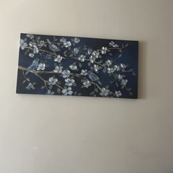Navy Blue Bird Canvas Set