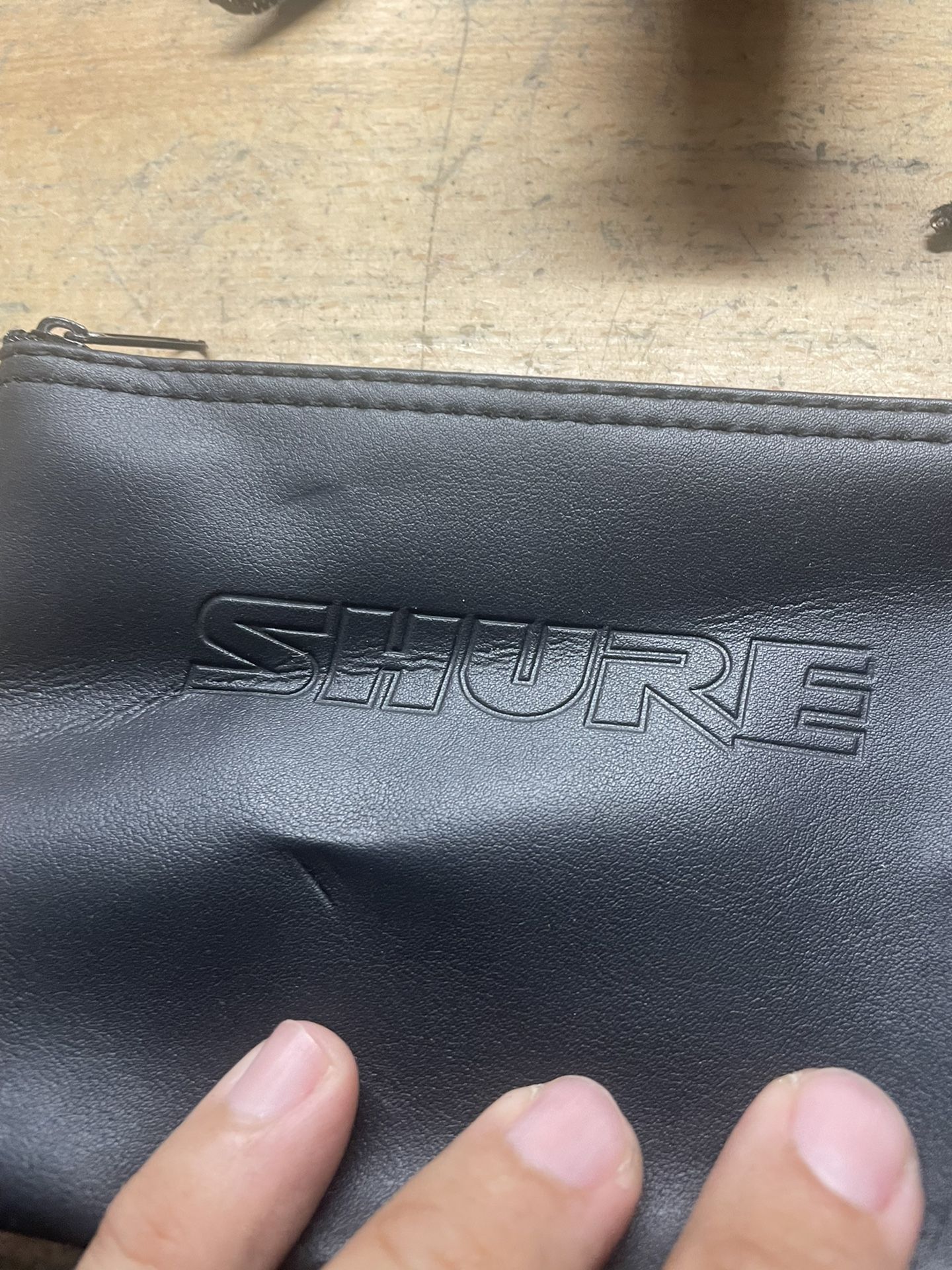 Vinyl Shure microphone zip bag
