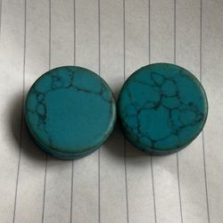 Turquoise Double Flare Gauges 1inch