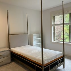 RH Chloe Aged Brass Four Poster Twin Bed