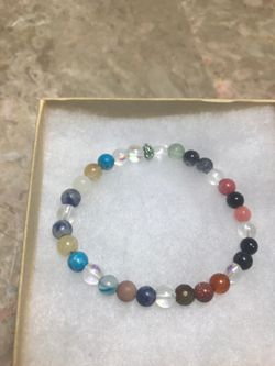 Mix gemstone stretch bracelet size 7.5 inches