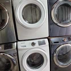 Samsung Front Loading Washer And Stackable Gas Dryer Set 