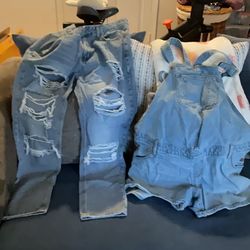 Women’s jeans and overalls.