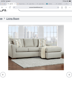 Light gray, reversible chaise lounge