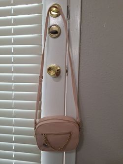 Pink Mini Crossbody Bag with Gold Chain