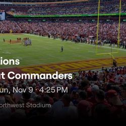 Parking Pass Commanders Lions Gold  Lot F 11/9