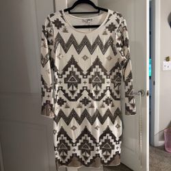Express Sequin Aztec Mini Dress