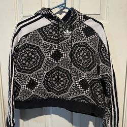 Adidas Women’s Printed Cropped Hoodie