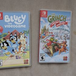 Nintendo Switch Bluey and Grinch Christmas video games
