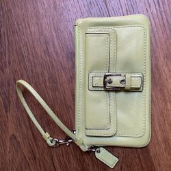 Coach Wristlet In Mint Color