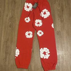 Red Denim Tear Sweatpants large