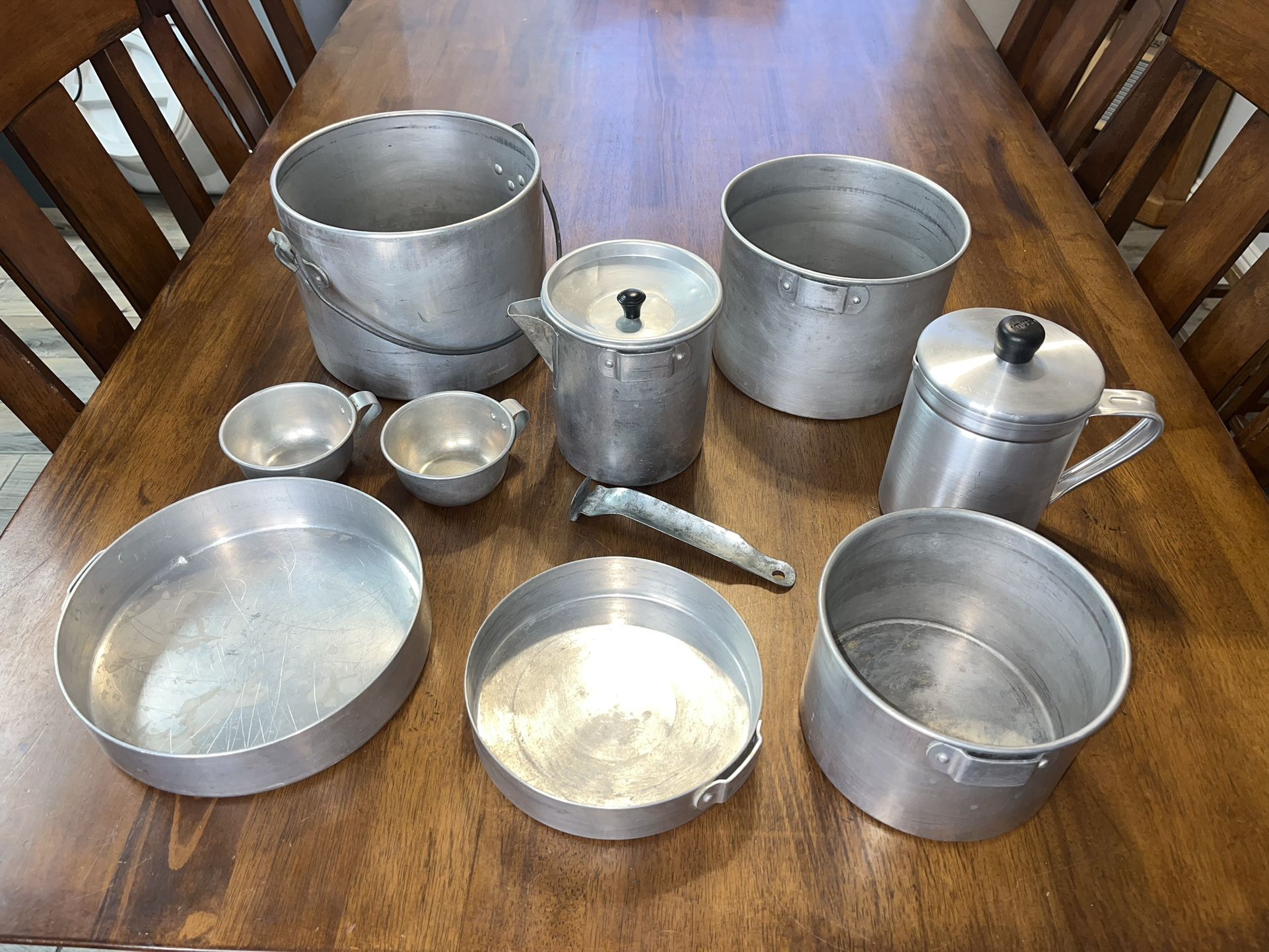 Vintage Palco Camp Kitchen Nesting Set / Pots Pans Kettle Lid and Cups