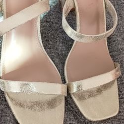 Size 11. Women's Slip On Heeled Sandals 