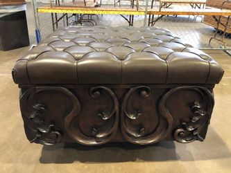 tuft leather storage coffee table