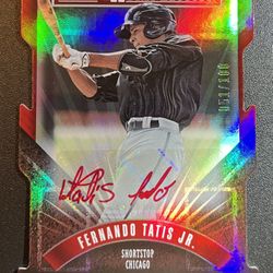 Fernando Tatis Jr rookie auto # /100 baseball card 