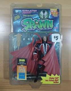 New 1994 1st Series Spawn Flying Cape Unmasked Variant 6" Action Figure - Stitchface Variant - Rare
