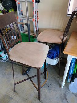 Bar height metal swivel stools