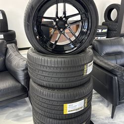 20x11 HELLCAT WHEELS RIMS SATIN BLACK WIDE BODY 5x115 + TIRES 315-35-20 (4) CHARGER CHALLENGER