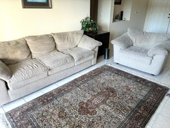 Pottery Barn Fabric Sofa & Love Seat